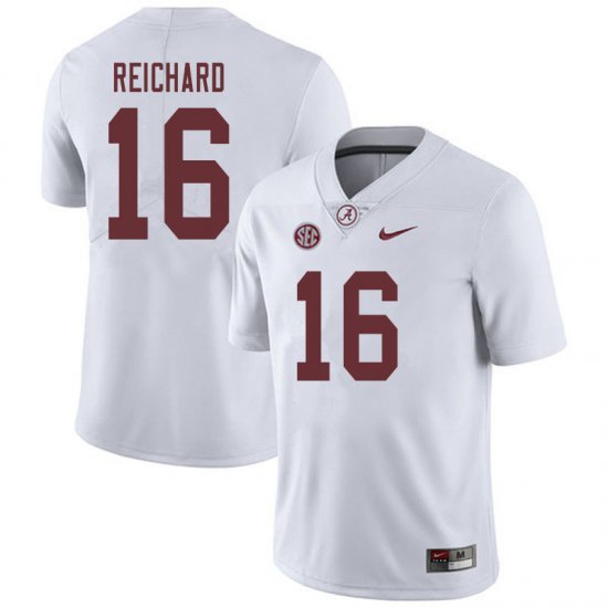 NCAA Men's Alabama Crimson Tide #16 Will Reichard Stitched College 2019 Nike Authentic White Football Jersey ZY17B25GS
